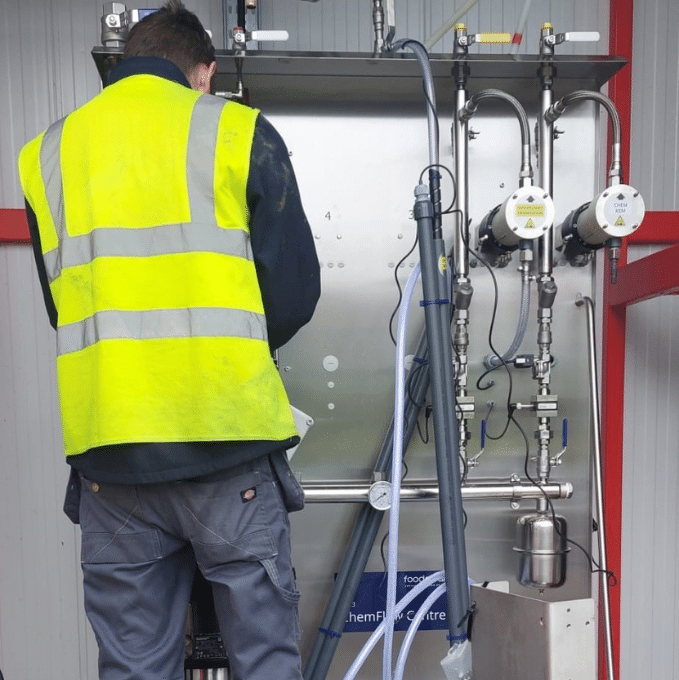 Technical Support Engineer on site working on the Foodclean Chemflow System